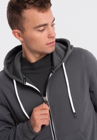 Ombre Mikina na zip - dark grey