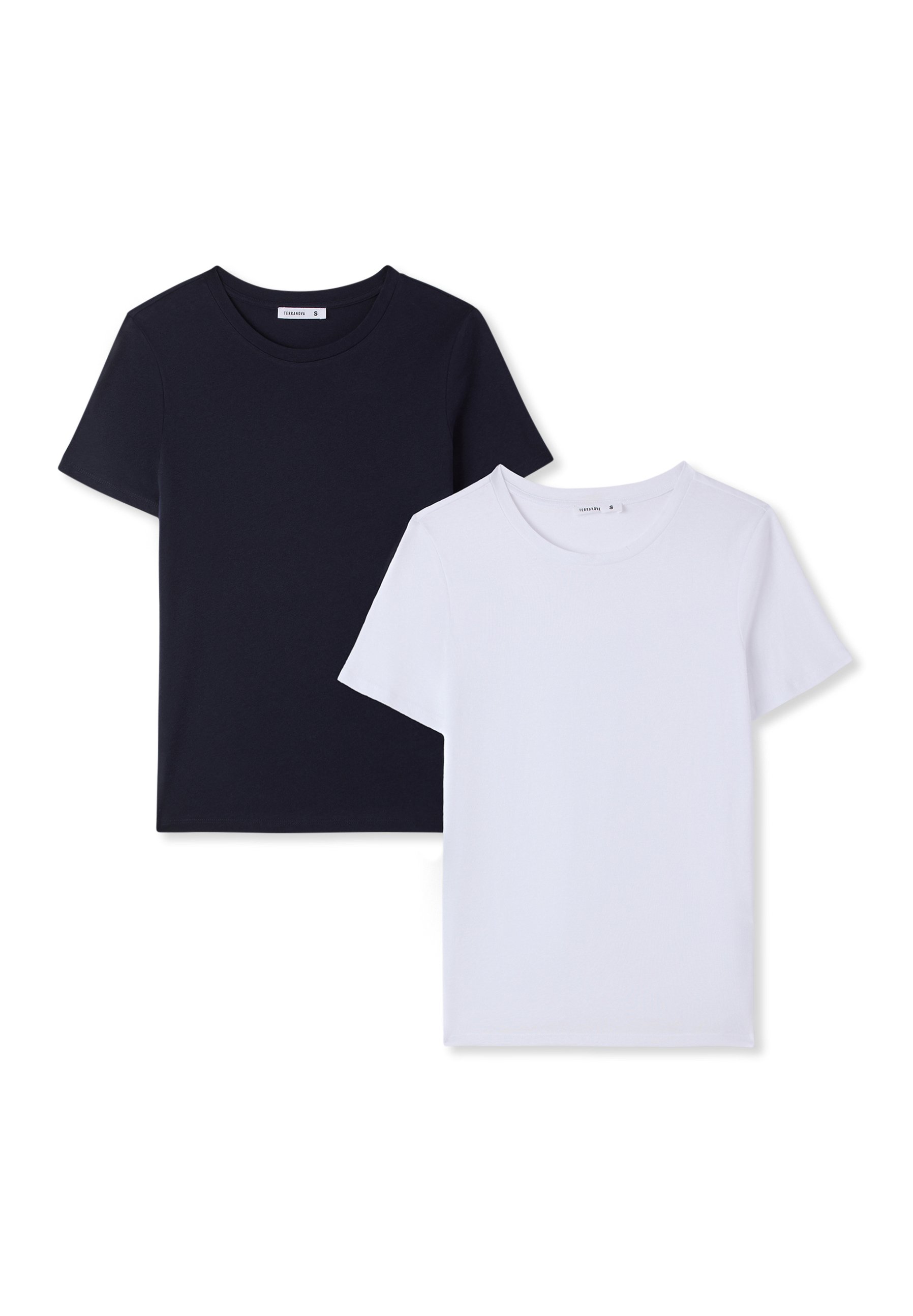 TERRANOVA Pack 2 Magliette Basic Donna - 1 Bianco, 1 Blu | Comode E Versatili Per Tutti I Giorni - Foto 6