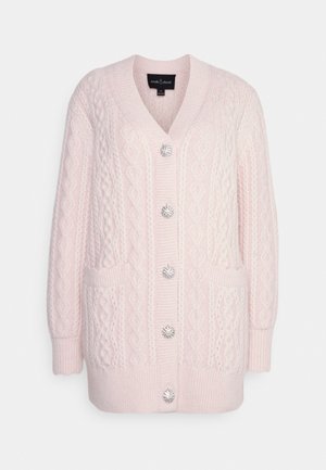 CABLE JEWELLED BUTTON LONGLINE CARDIGAN EXCLUSIVE - Gilet - light pink/champagne
