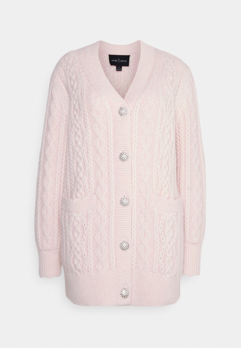 Needle & Thread CABLE JEWELLED BUTTON LONGLINE CARDIGAN EXCLUSIVE