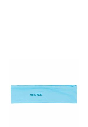 Cinta para la cabeza de tela azul claro con "VELITES" impreso en azul oscuro centrado, colocada plana sobre un fondo blanco.