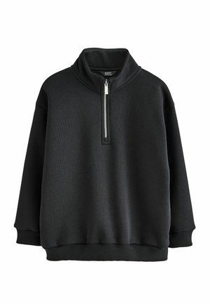 Next, SMART FUNNEL NECK QUARTER ZIP THROUGH SWEAT TOP - Sweatshirt - black