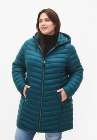 Zizzi - GESTEPPTE LEICHTGEWICHTS MIT ABNEHMBARER UND TASCHEN - Winterjas - deep teal Miniatuurafbeelding 1