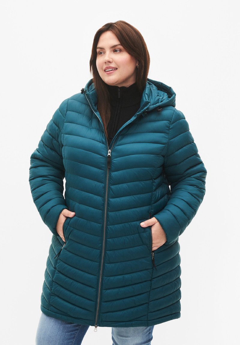 Zizzi GESTEPPTE LEICHTGEWICHTS MIT ABNEHMBARER UND TASCHEN - Zimski kaput - deep teal