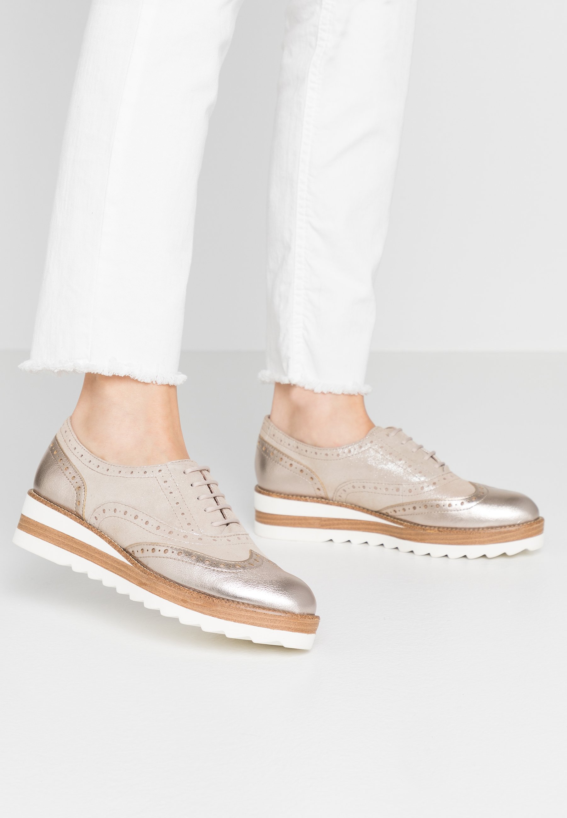 Tamaris LACE UP Snøresko champagne pearl Zalando.no Tamaris LACE UP Snøresko champagne pearl Zalando.no