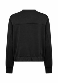 Svart sweatshirt med rund halsringning, l�ånga ärmar, elastisk nederkant och en strukturerad bakpanel. Slätt, mjukt tyg.