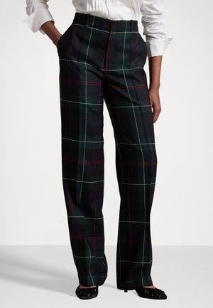 PLAID HIGH-RISE RELAXED STRAIGHT PANT - Stoffhose - blackwatch multi