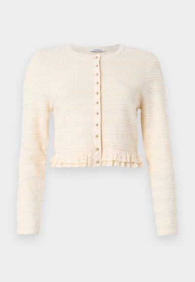 sandro CARDIGAN PETIT VOLANTS - Adīta jaka - vanille