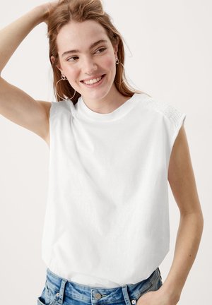 MIT SMOKEINSATZ - T-shirt basique - white