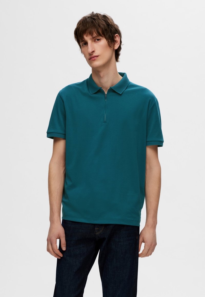 Selected Homme SLHFAVE ZIP - Polokošeľa - dragonfly