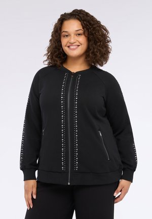 CON BORCHIE - Sweat zippé - nero