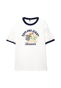 PULL&BEAR TOM & JERRY - Triko s potiskem - white
