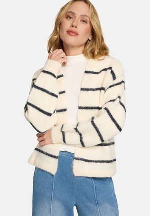 MIT STREIFEN OFFENER STYLE   - Gilet - patch cream dark blue