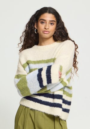 ICHI, IHBOSELE LS - Pullover - birch blue stripe