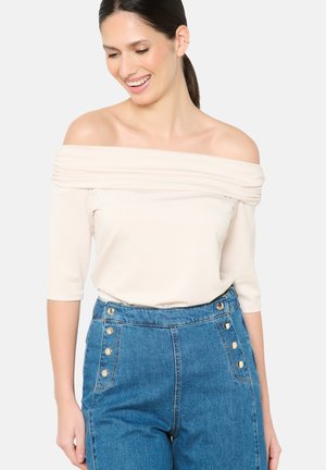 OFF-SHOULDER - Print T-shirt - lt beige