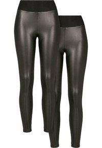 Urban Classics - 2-PACK - Leggings - black Miniaturebillede 1