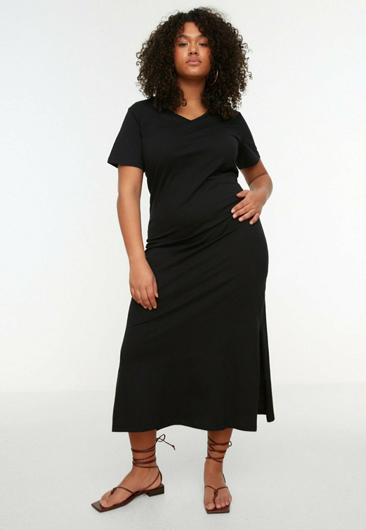 Trendyol Curve Jumper dress - black 
