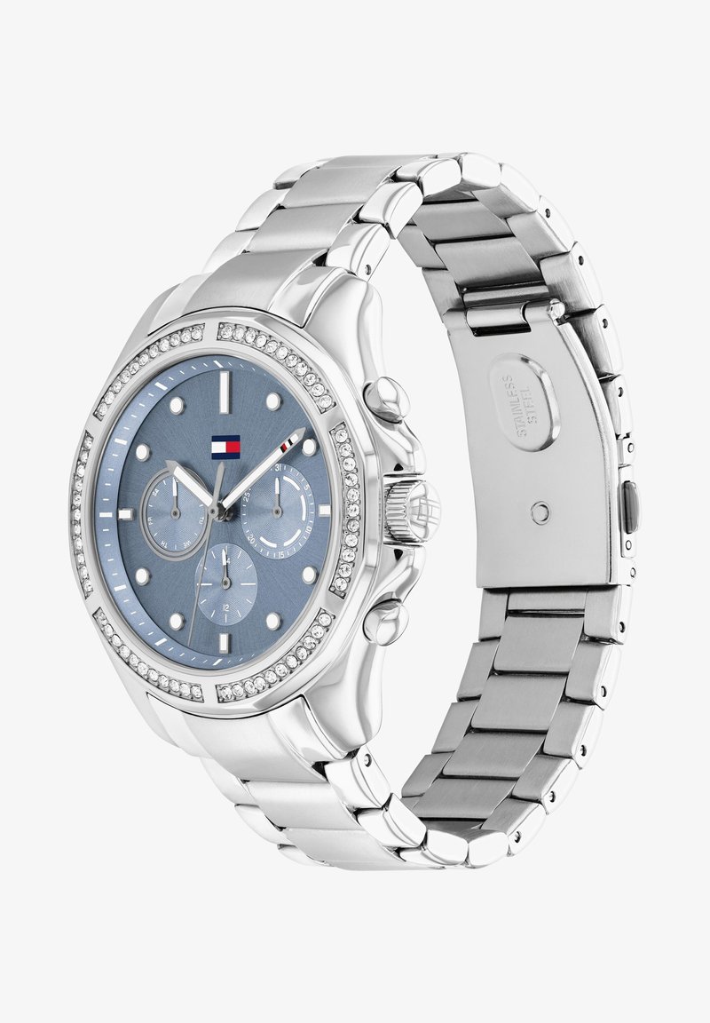 Tommy Hilfiger SPORT - Chronograph watch - silber/silber/blau/silber
