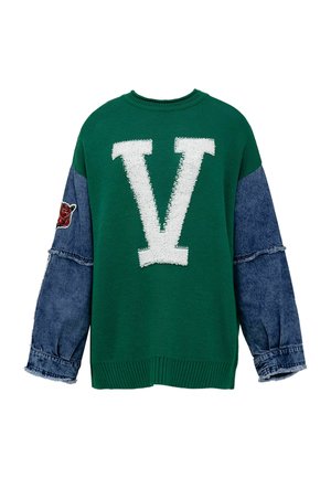 #VDR VILLADELLEROSE, LETTER PRINT OVERSIZE KNIT SWEATER - Pullover - green