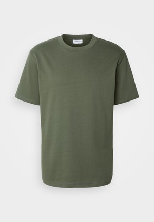 Lindbergh O NECK TEE OVERSIZE - T-shirts - olive