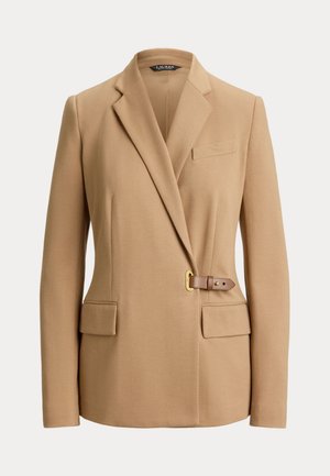 Lauren Ralph Lauren, BUCKLE-TRIM HERRINGBONE JACQUARD BLAZER - Блейзър - camel