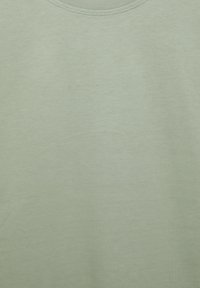 Lichtgroene T-shirt gemaakt van zachte stof, met een klassieke ronde hals en een gladde textuur, zonder zichtbare patronen of versieringen.