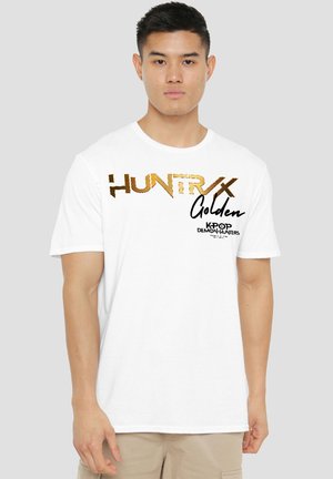 NETFLIX, KPOP DEMON HUNTERS HUNTRIX GOLDEN LOGO - Print T-shirt - white