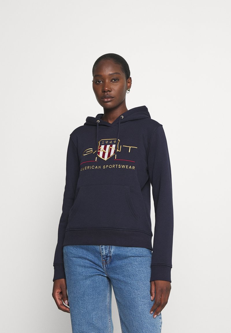 GANT ARCHIVE SHIELD HOODIE - Hoodie - evening blue/dark blue - Zalando