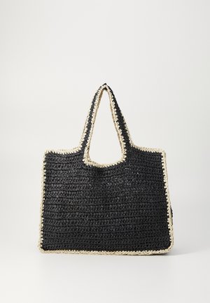 PCLYDIA CONTRAST - Shopping Bag - black/nature