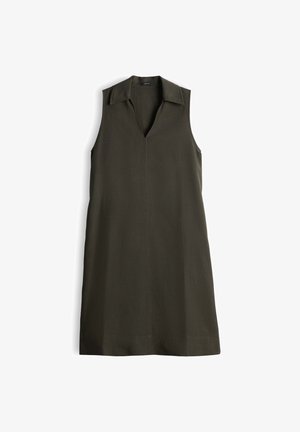 OPUS, RELAXED FIT MIDI V-NECK - Vestito casual - deep green