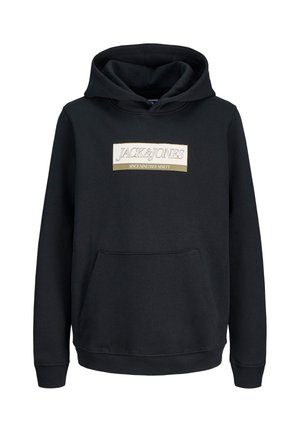 Jack & Jones Junior JORINWOOD BLOCK BRANDING - Φούτερ με κουκούλα - black