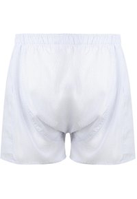 Herenboxers in een lichtblauw geruit patroon. Gemaakt van zacht katoen, met een elastische tailleband en een losse pasvorm.