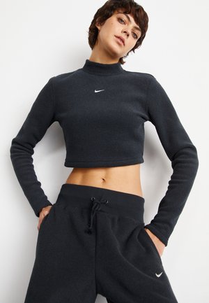 COZY FLEECE CROP - Fleecetröja - black/sail