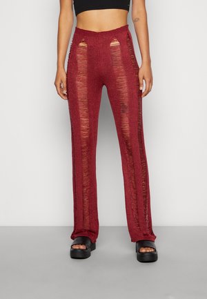 LADDERED BOOTCUT TROUSER  - Trousers - burgundy