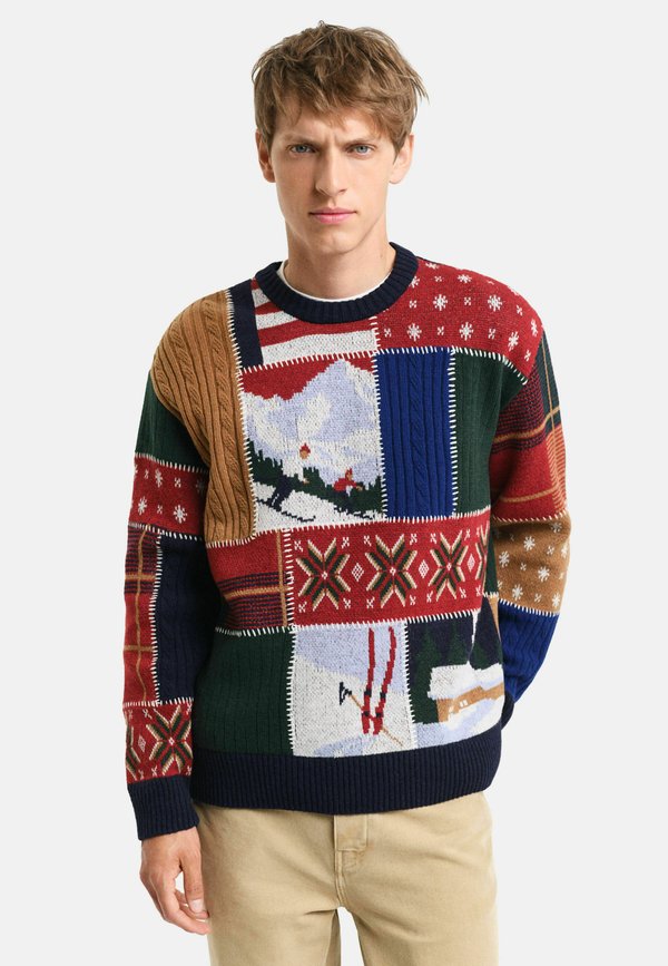 PATCHWORKED CREW NECK - Strickpullover