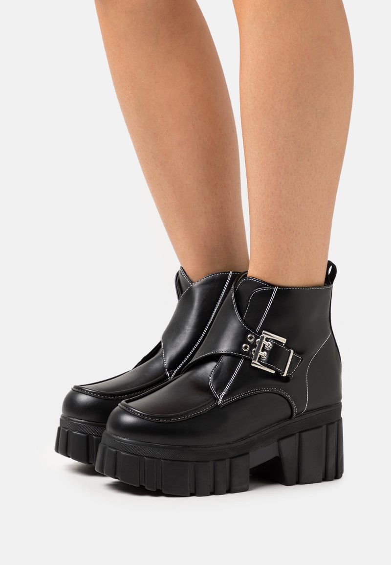 Koi Footwear MANDORAS BUCKLE STRAP CHUNKY BOOTS Platform ankle boots
