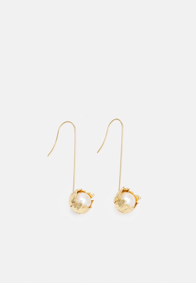 TEXTURED FLOWER WIRE EARRING - Boucles d'oreilles - gold-coloured