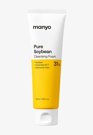 Tube de Manyo Pure Soybean Cleansing Foam avec 31 % de soja, céramide et acide hyaluronique, capacité de 120 ml.