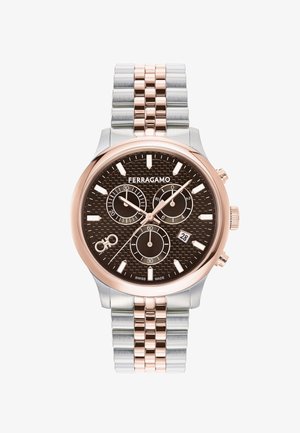 FERRAGAMO DUO - Pulkstenis ar hronogrāfu - silver-tone rose gold