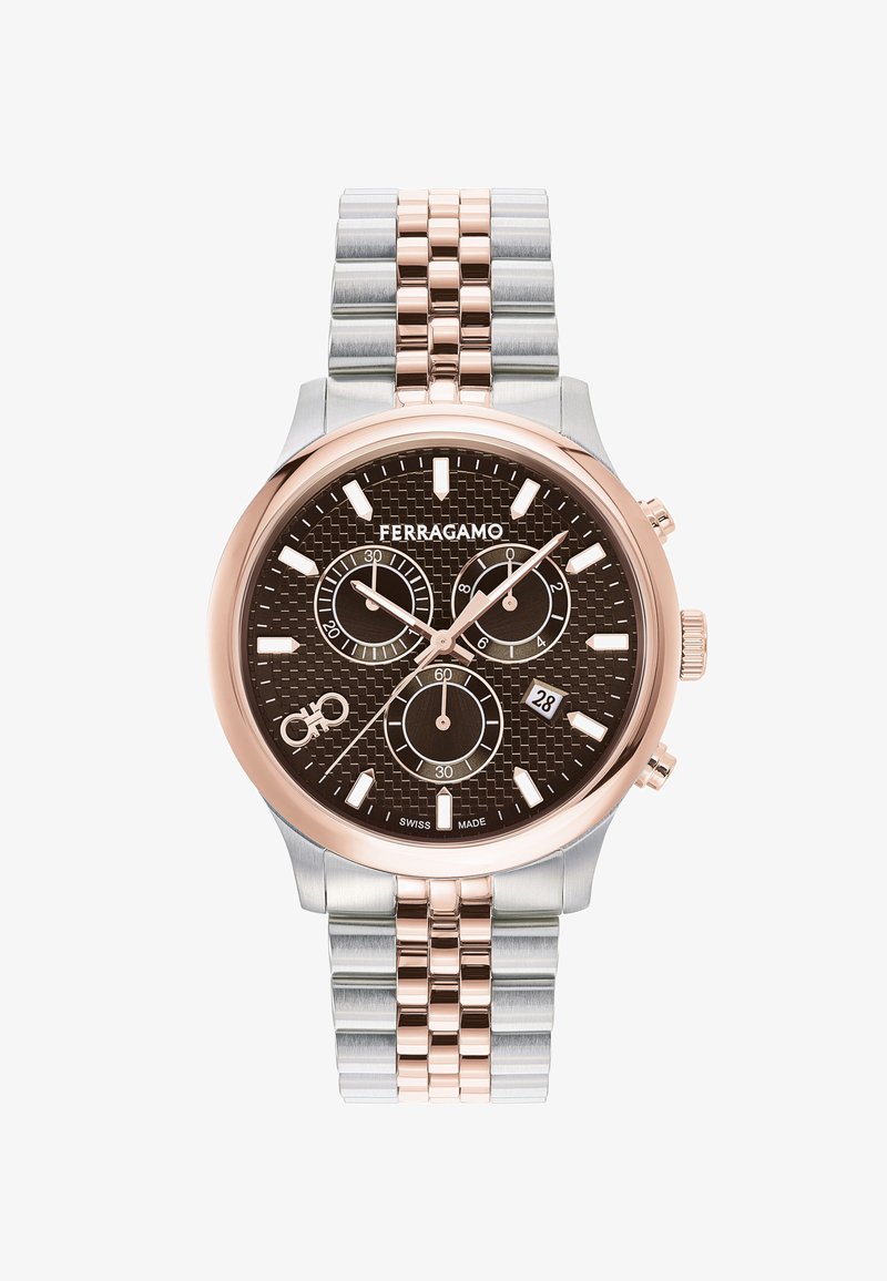 FERRAGAMO FERRAGAMO DUO CHRONO - Chronografické hodinky - silver-tone rose gold