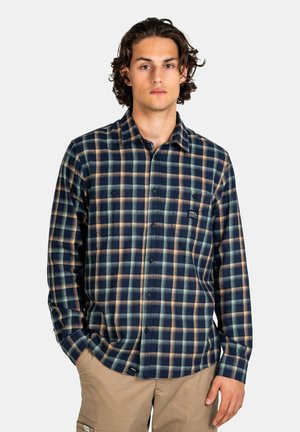 ALVAR CHECK - Shirt - navy green orange