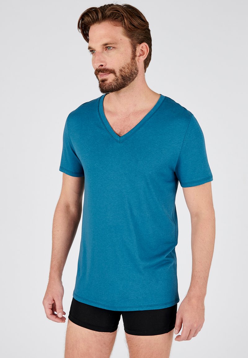 Damart - COL V CLIMATYL - T-shirt basique - blue, Agrandir