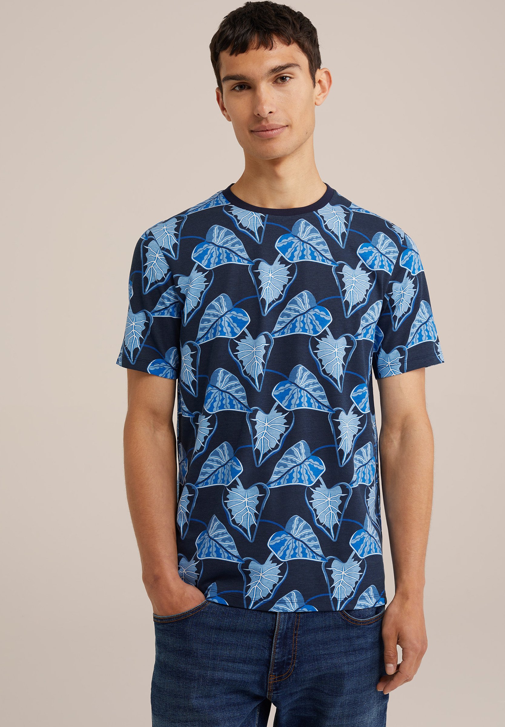 WE Fashion Print T-shirt blue/dark blue Zalando