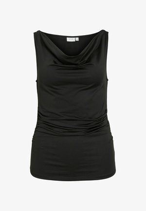 VILA, TOP VIKANA WASSERFALL-AUSSCHNITT - Μπλούζα - black
