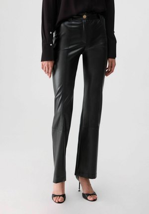 LIU JO, LIU JO COATED FABRIC TROUSERS - Pantaloni - black