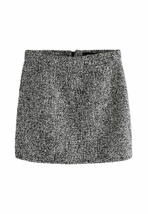 BOUCLE TEXTURED MONO REGULAR FIT - Áčková sukně - black