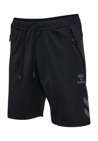 Svarta idrottsshorts i lätt material, med resårmidja och sidofickor samt subtila logotyper och mönsterdetaljer.