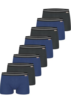 Sæt med ti herre bokserbriefs i skiftevis blå og mørkegrå, hver med sorte elastiske linninger med hvide striber og små logo tags.