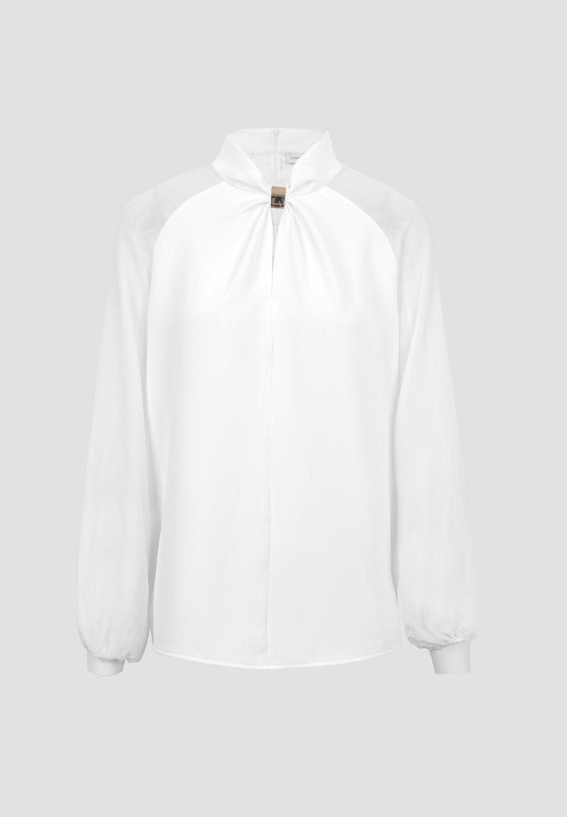 Backleneck Anna Field LONG SLEEVE BLOUSE WITH BUCKLE NECK DETAIL - Hemd - white ...