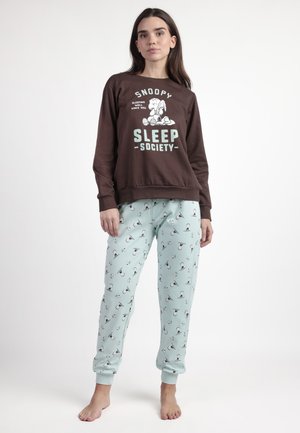 MANGA LARGA SLEEP SOCIETY SET - Conjunto de pijama - chocolate